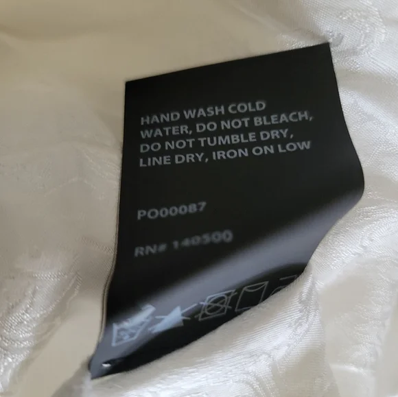 RtA White Paisley Satin Button-Up Shirt